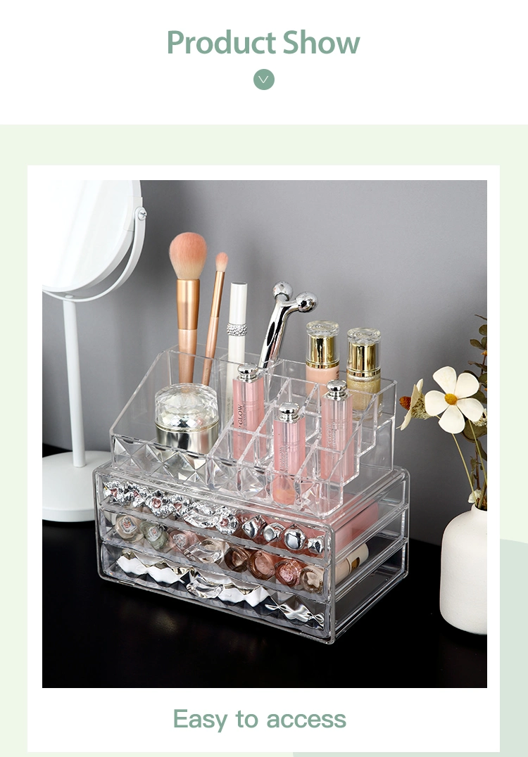 Dresser Plastic Cosmetic Facial Tools Mask Storage Bin Multidrawers Acrylic Transparent Makeup Drawers Storage Organizer Set