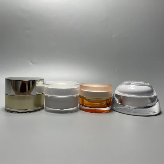 Set di vasetti per crema cosmetica di lusso in plastica acrilica PS da 5g 10g 20g 50g 100g