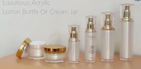 Confezione in plastica di lusso per la cura della pelle, vasetti per crema cosmetica acrilica da 30 ml, 50 ml, 80 ml, 100 ml e flaconi per lozioni