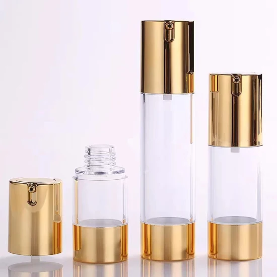 Flacone con pompa airless in plastica ricaricabile sostituibile cosmetica acrilica di nuovo design da 30 ml 50 ml per il trattamento dei capelli